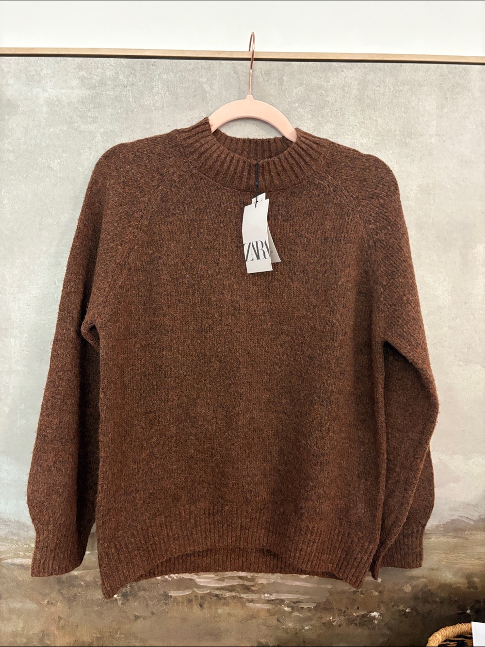 Zara Kids 13-14Y Brown Wool Blend Sweater